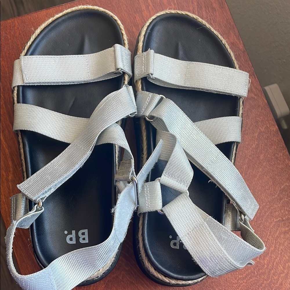 bp Silver Sandals Sporty Comfort